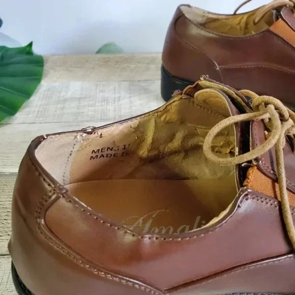 AMALI | Lace-Up Dress Shoes in Tan/Brown Style 1843-028 sz 11 - Picture 5 of 11